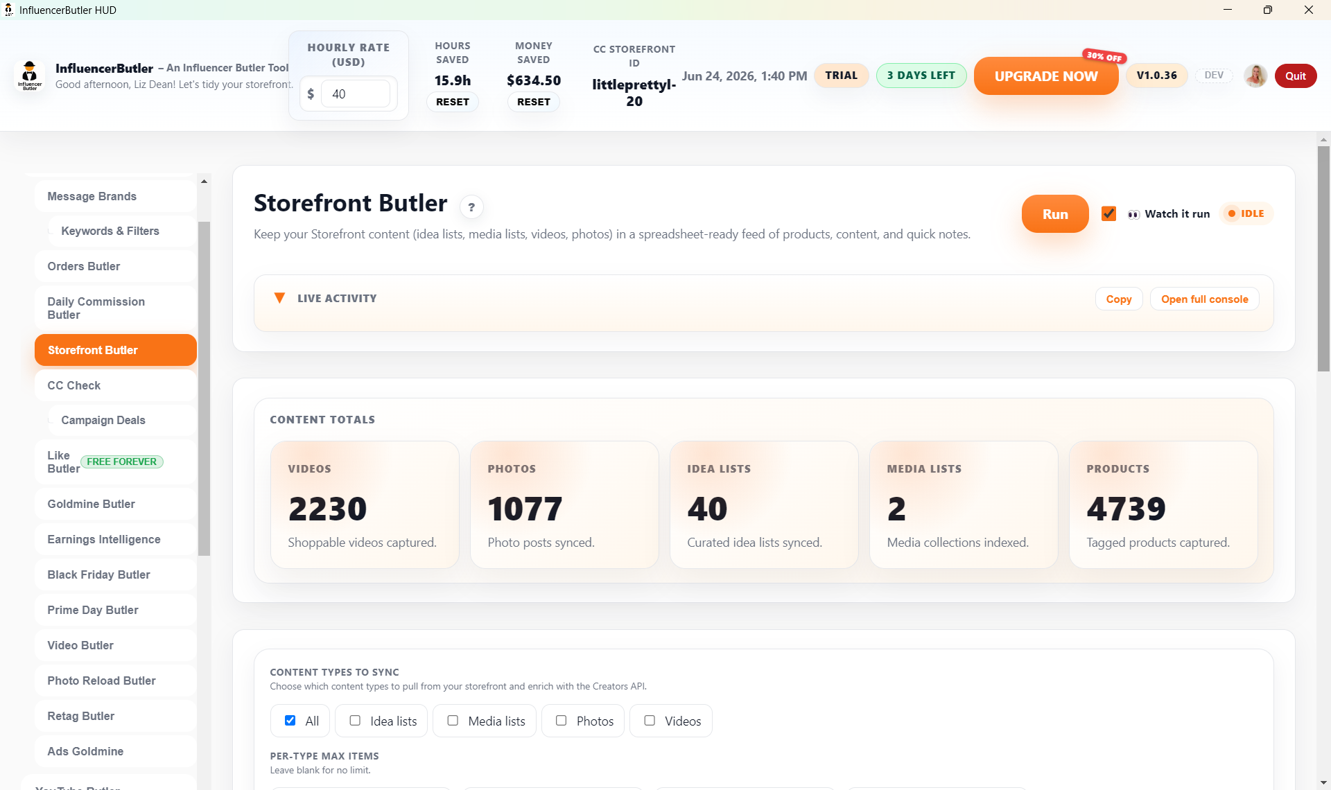 CC Check extracts every ASIN from a storefront page