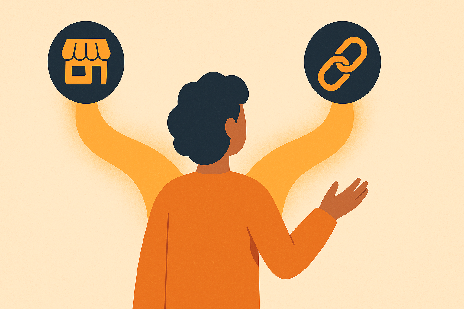 Illustration comparing two affiliate paths side by side