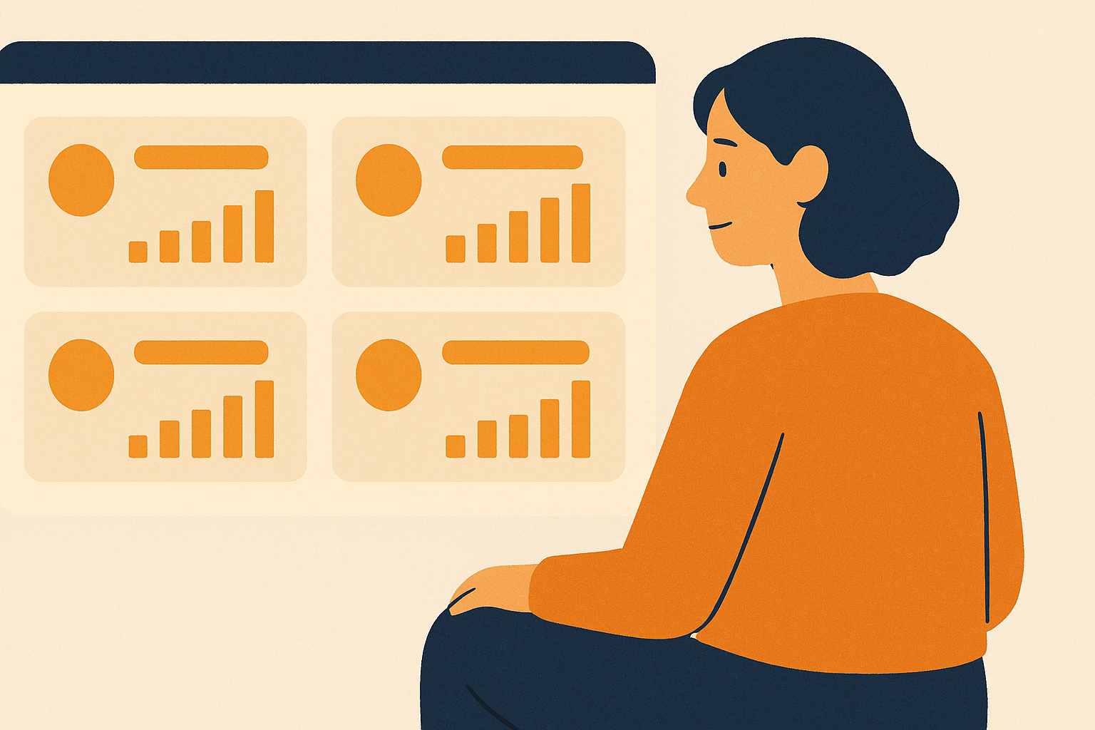Illustration of a clean analytics dashboard