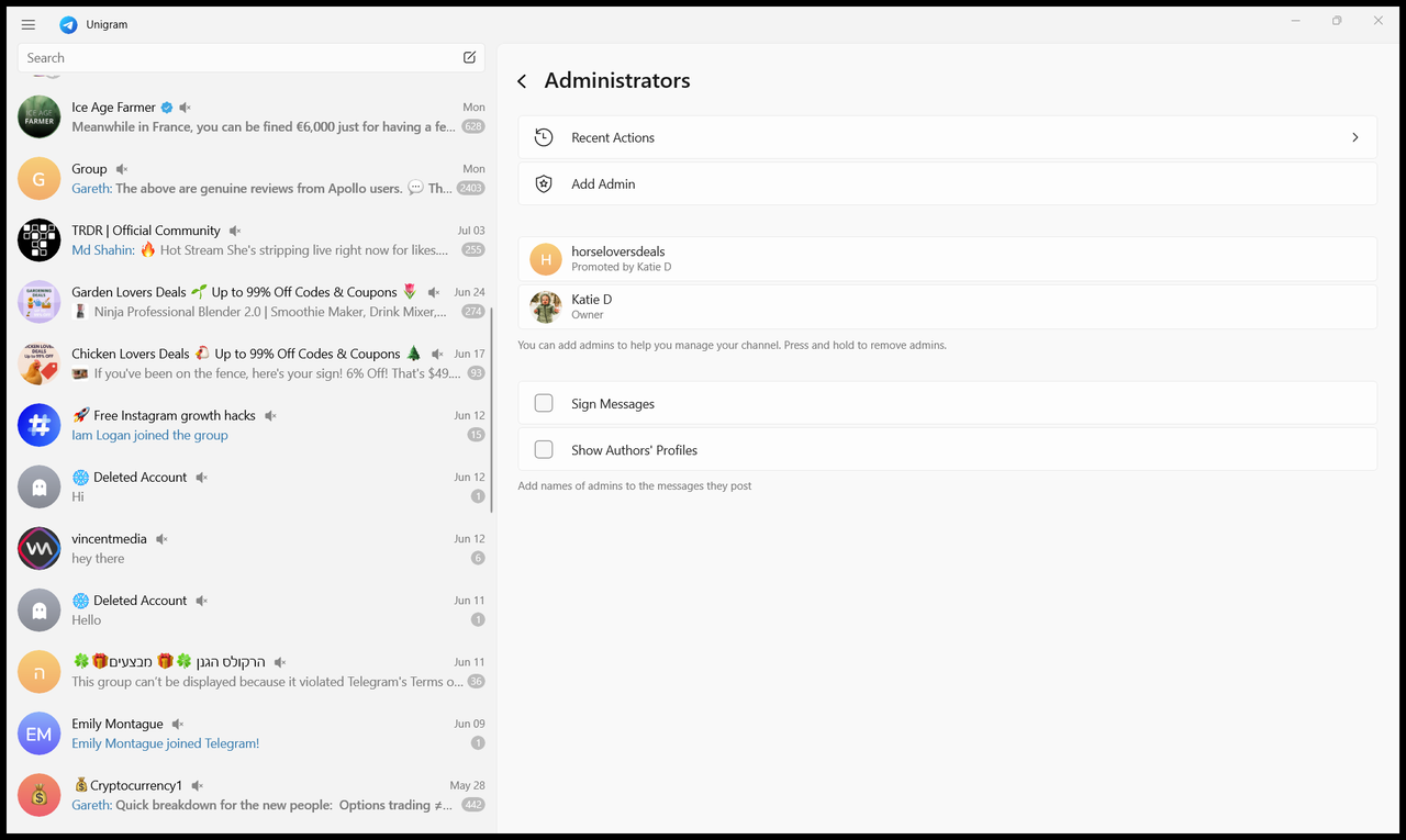 Adding the bot as a channel admin with Post Messages enabled