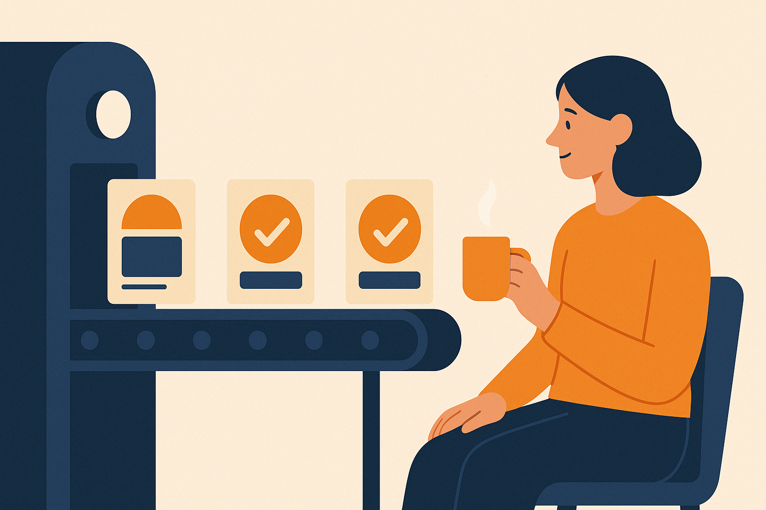 Illustration of an automated workflow accepting the right campaigns each morning