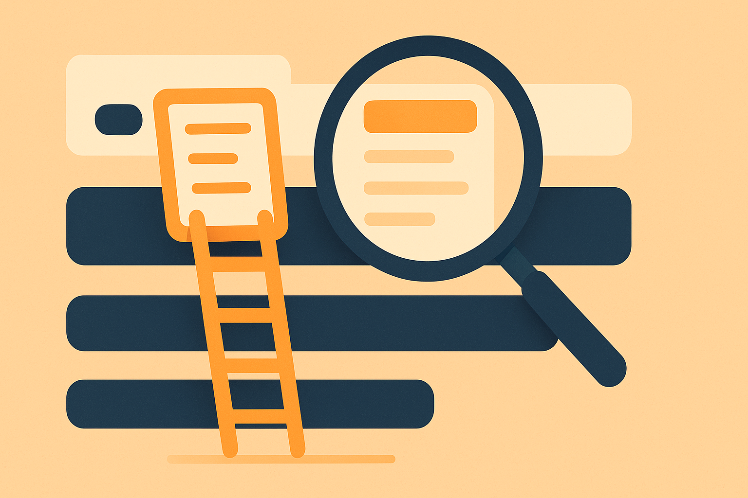 Illustration of a list title rising in search
