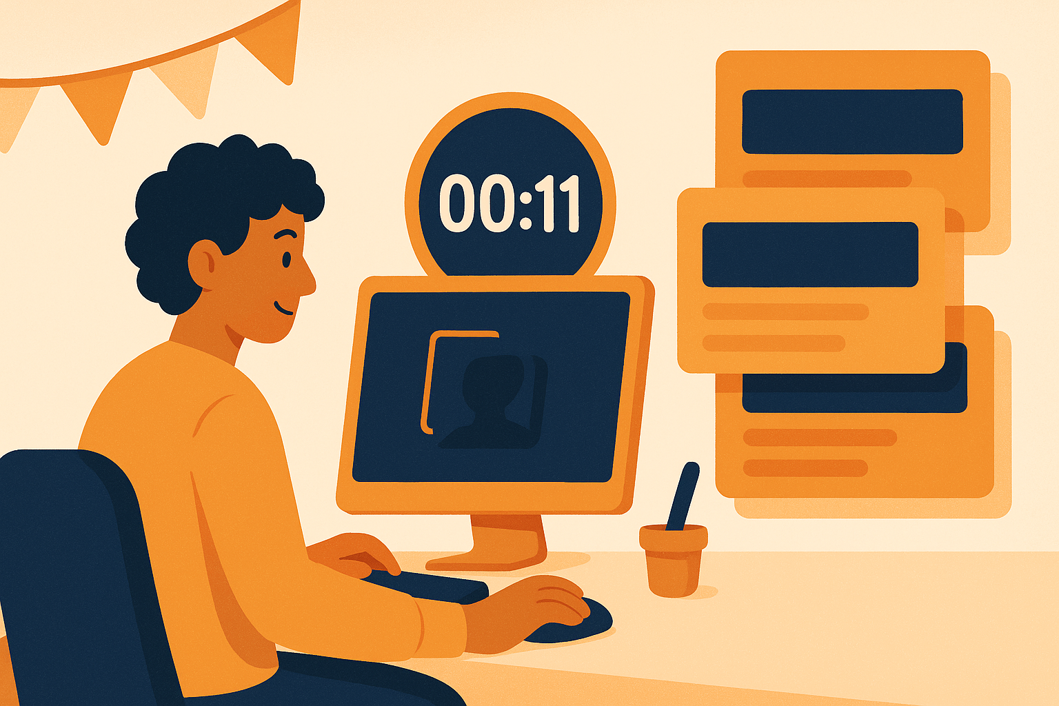 Illustration of black friday deal preparation