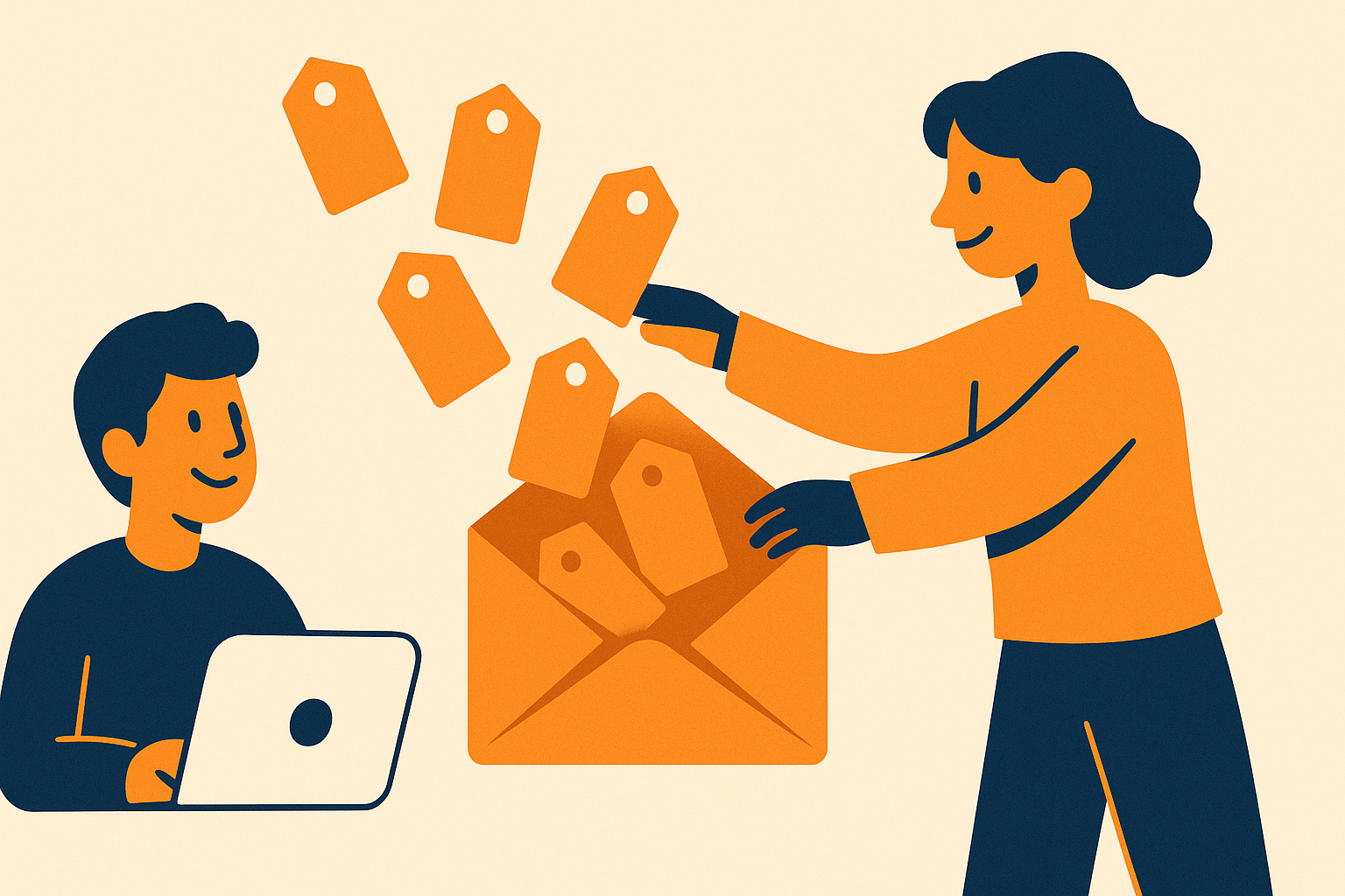 Illustration of an email full of deals