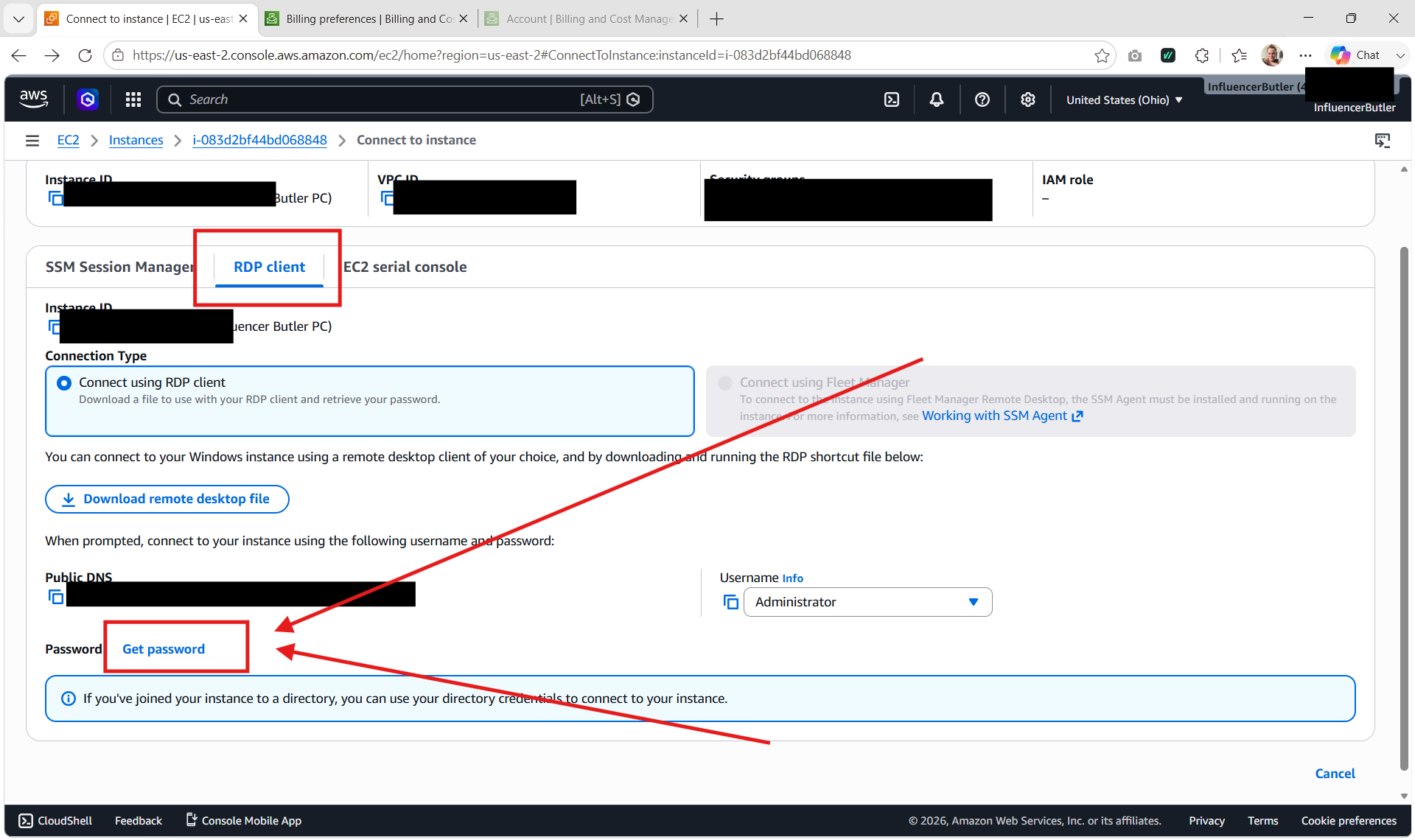 Getting your cloud PC password
