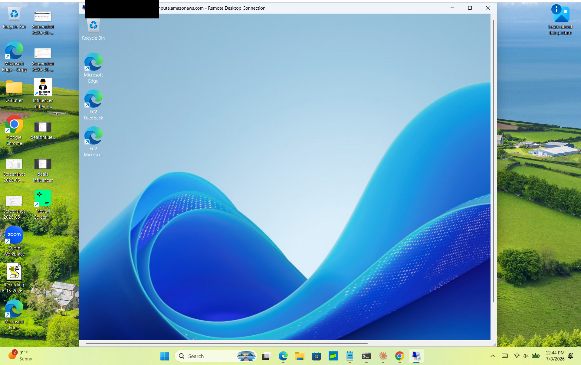 The cloud PC Windows desktop