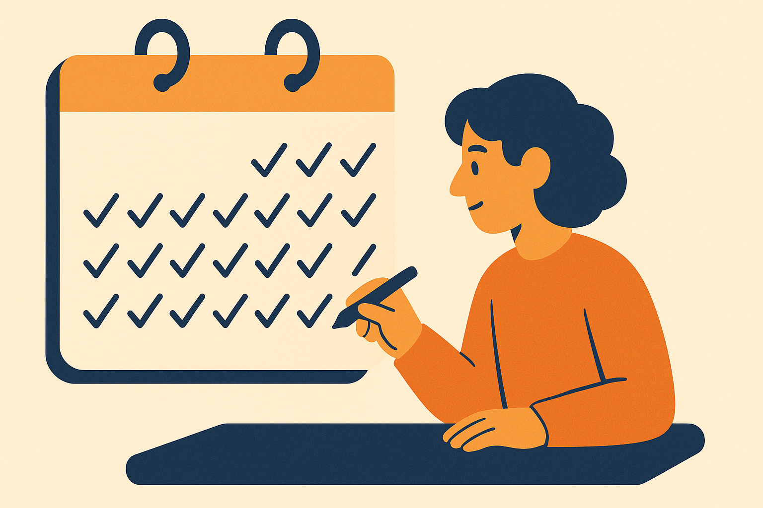 Illustration of a steady streak calendar