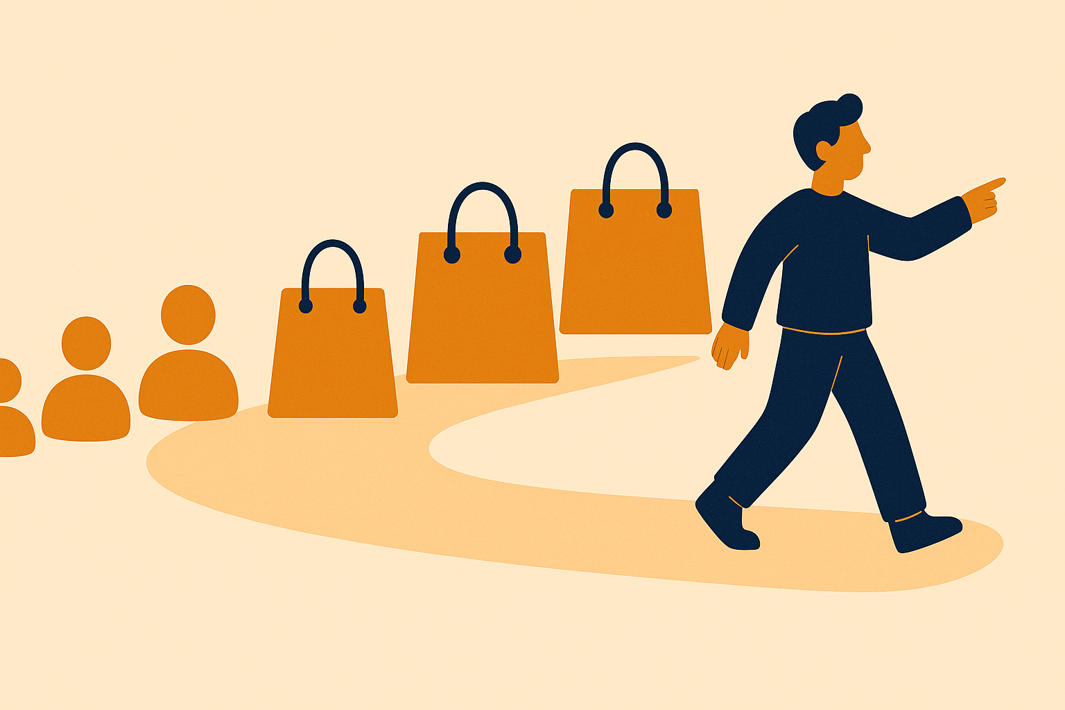 Illustration of followers becoming buyers