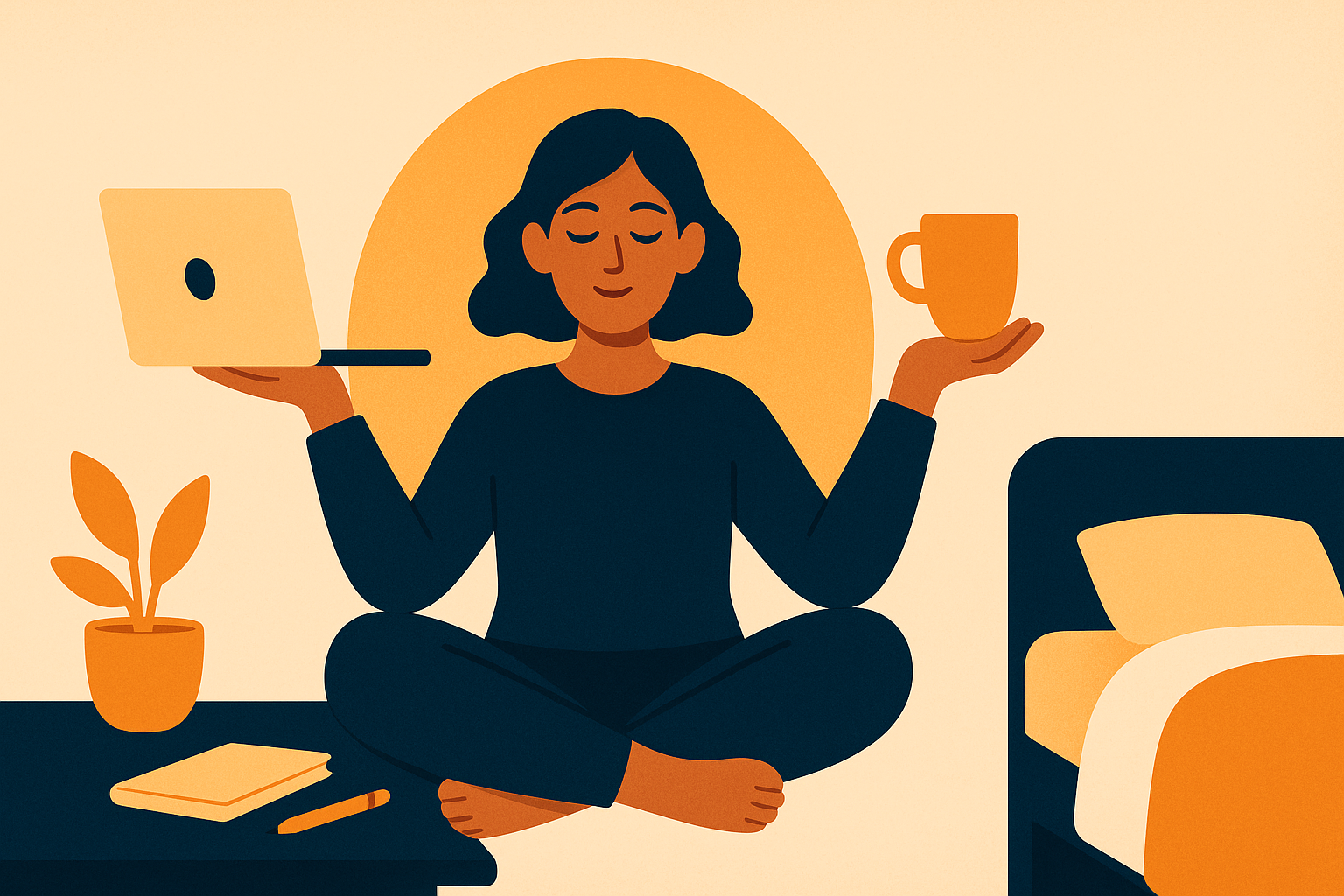 Illustration of a balanced, rested creator