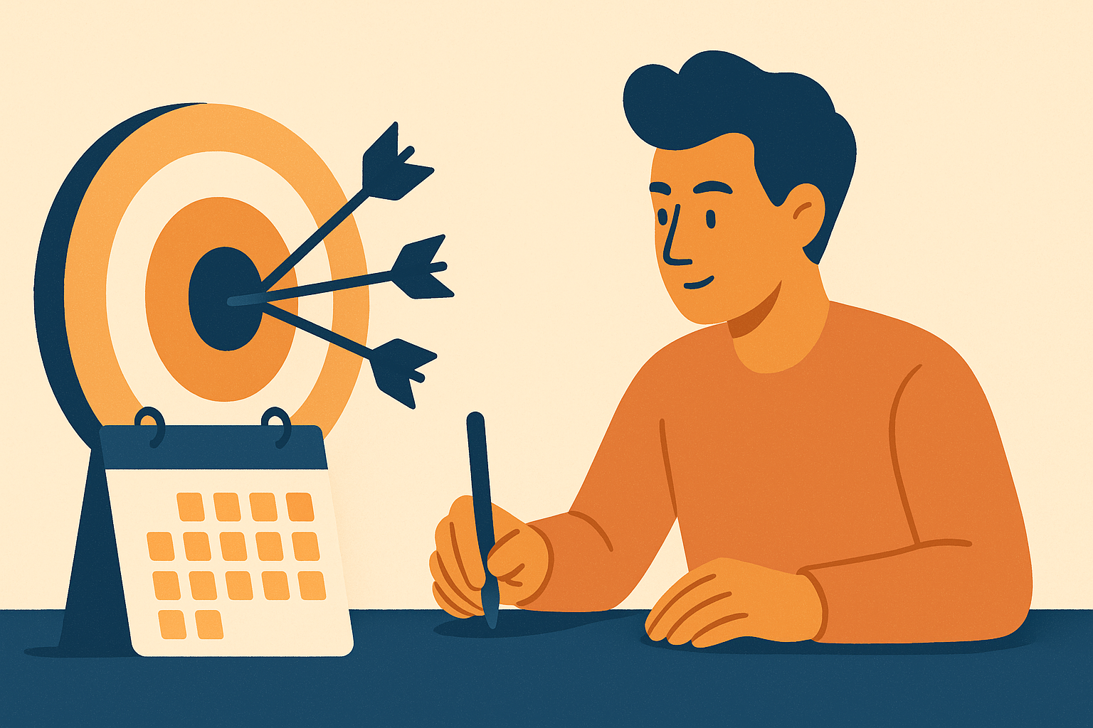 Illustration of a clear quarterly goal target
