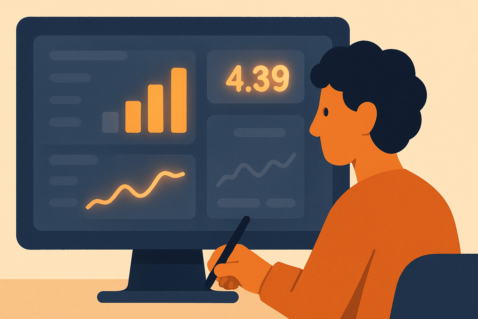 Illustration of a few key metrics highlighted