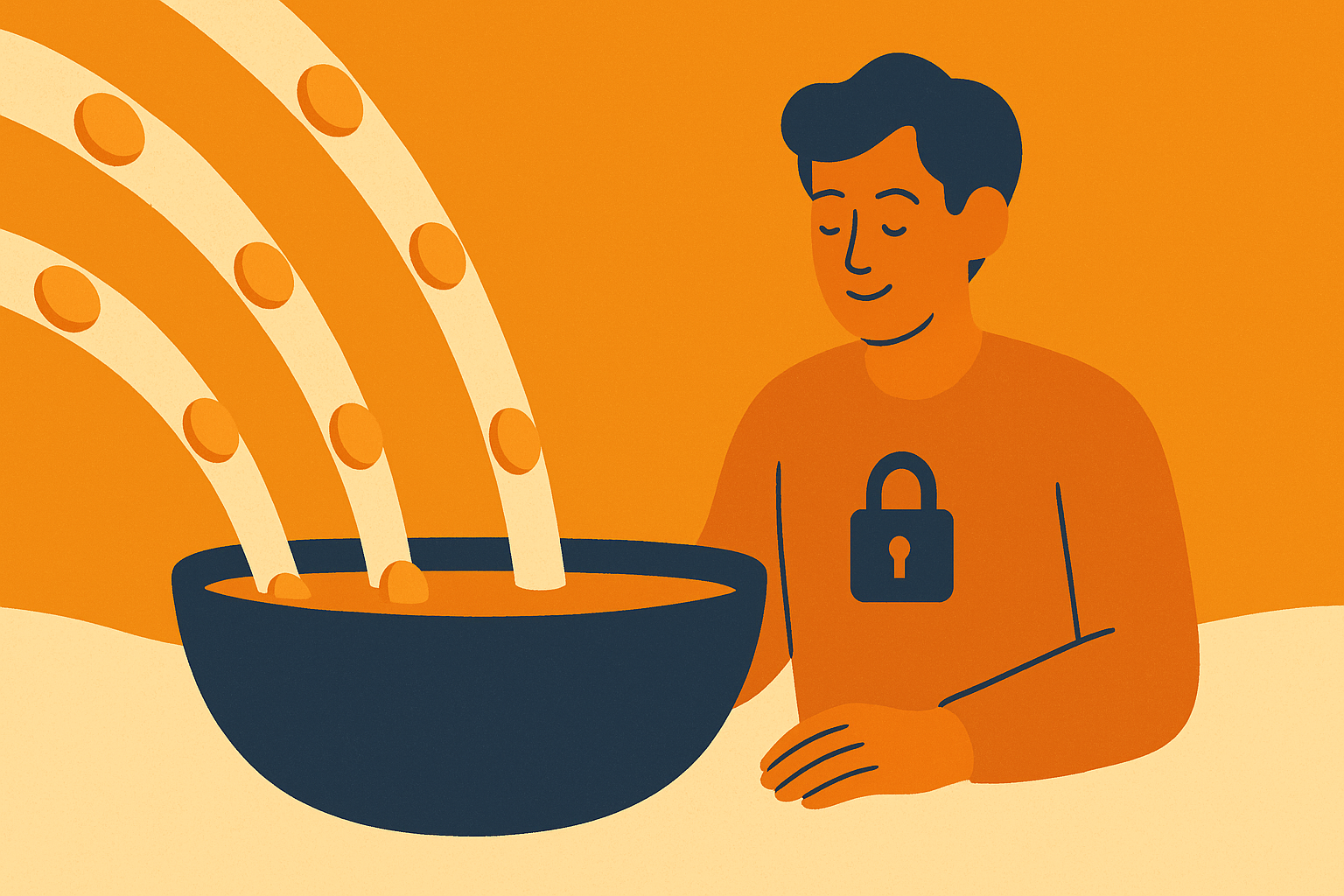 Illustration of several income streams feeding one creator