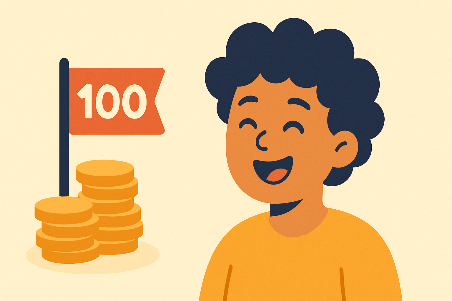 Illustration of a first earnings milestone