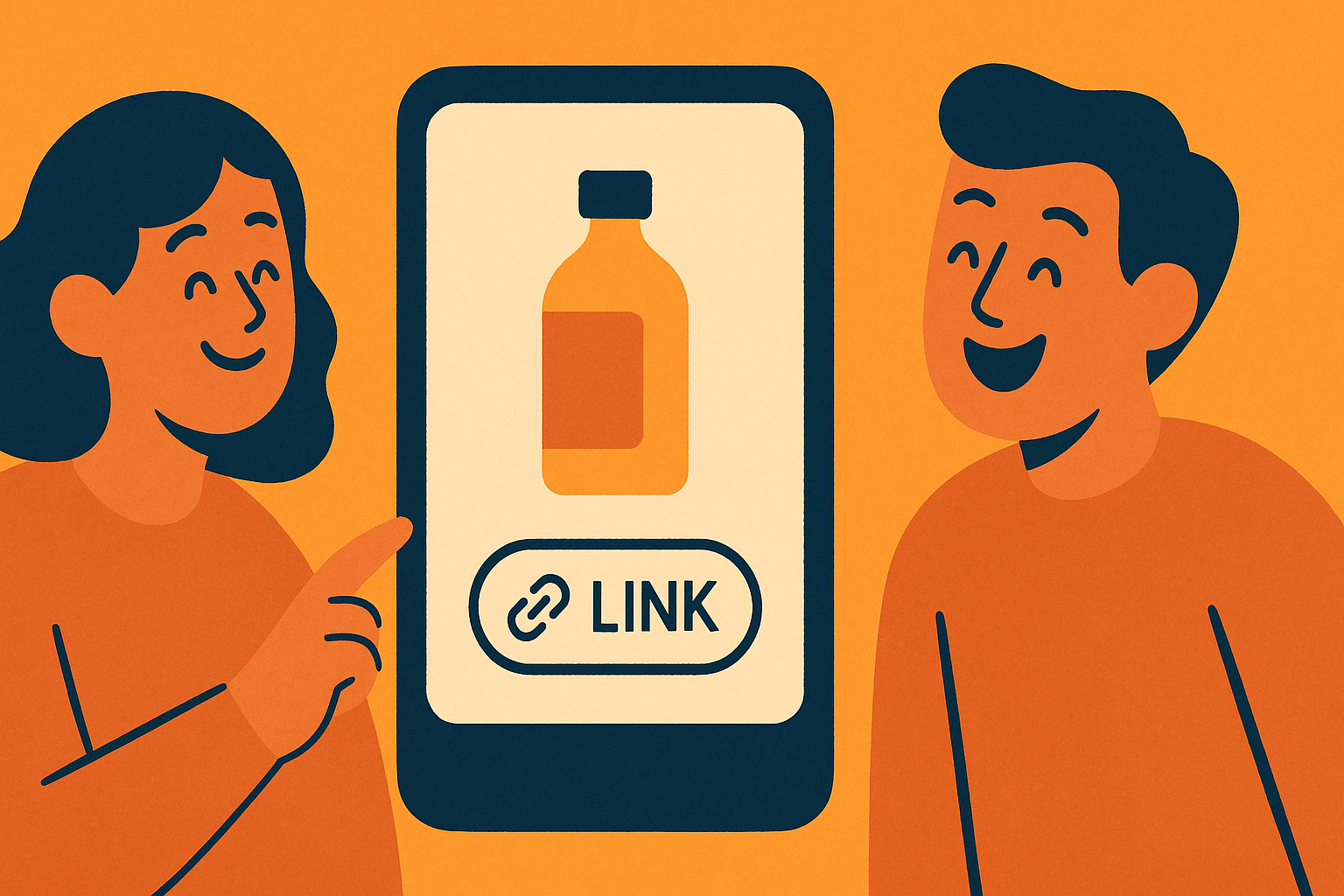 Illustration of a story with a swipe-up style link