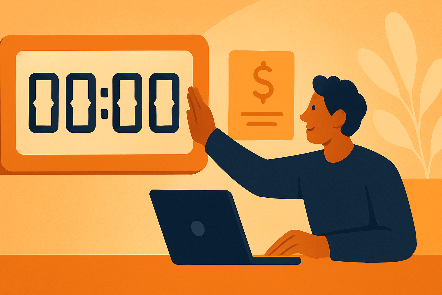 Illustration of a countdown clock near zero with a creator posting one last deal