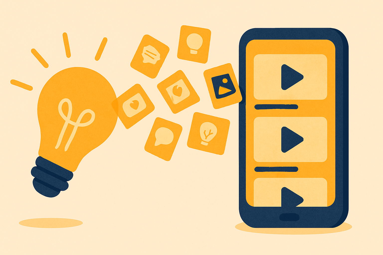 Illustration of content ideas flowing for Prime Day