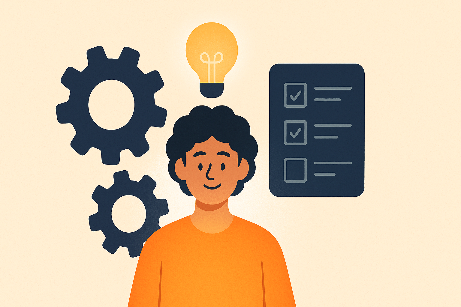 Illustration of tidy systems powering a creator