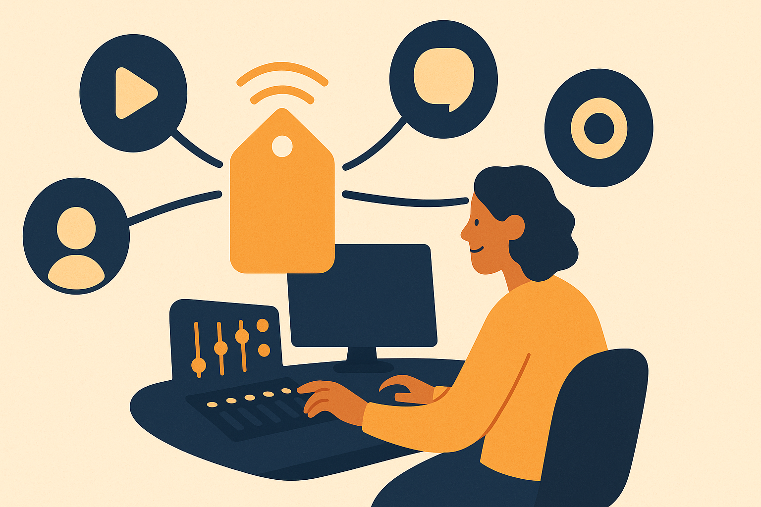 Illustration of deals broadcasting to several channels