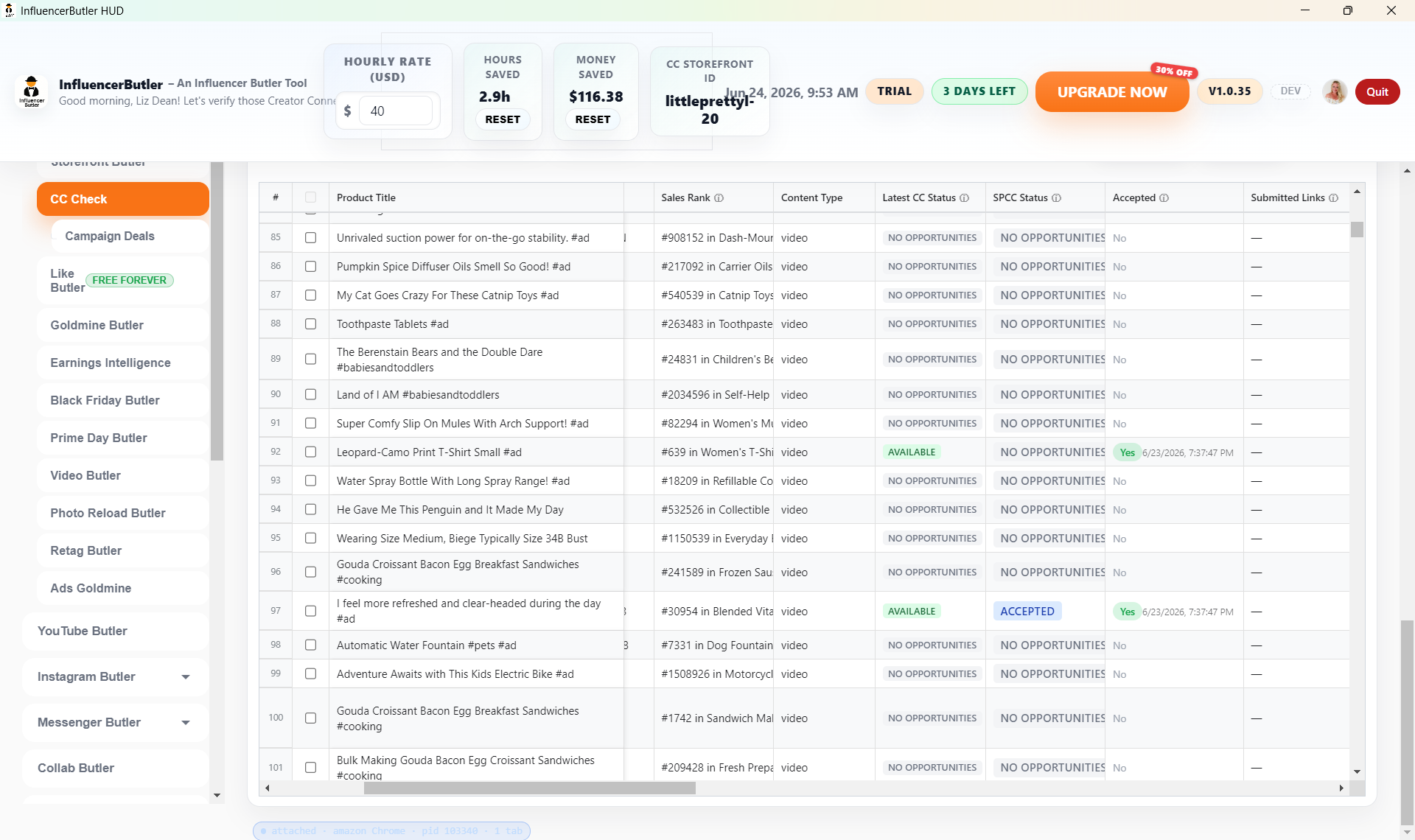 CC Check: export the extracted ASIN list to CSV