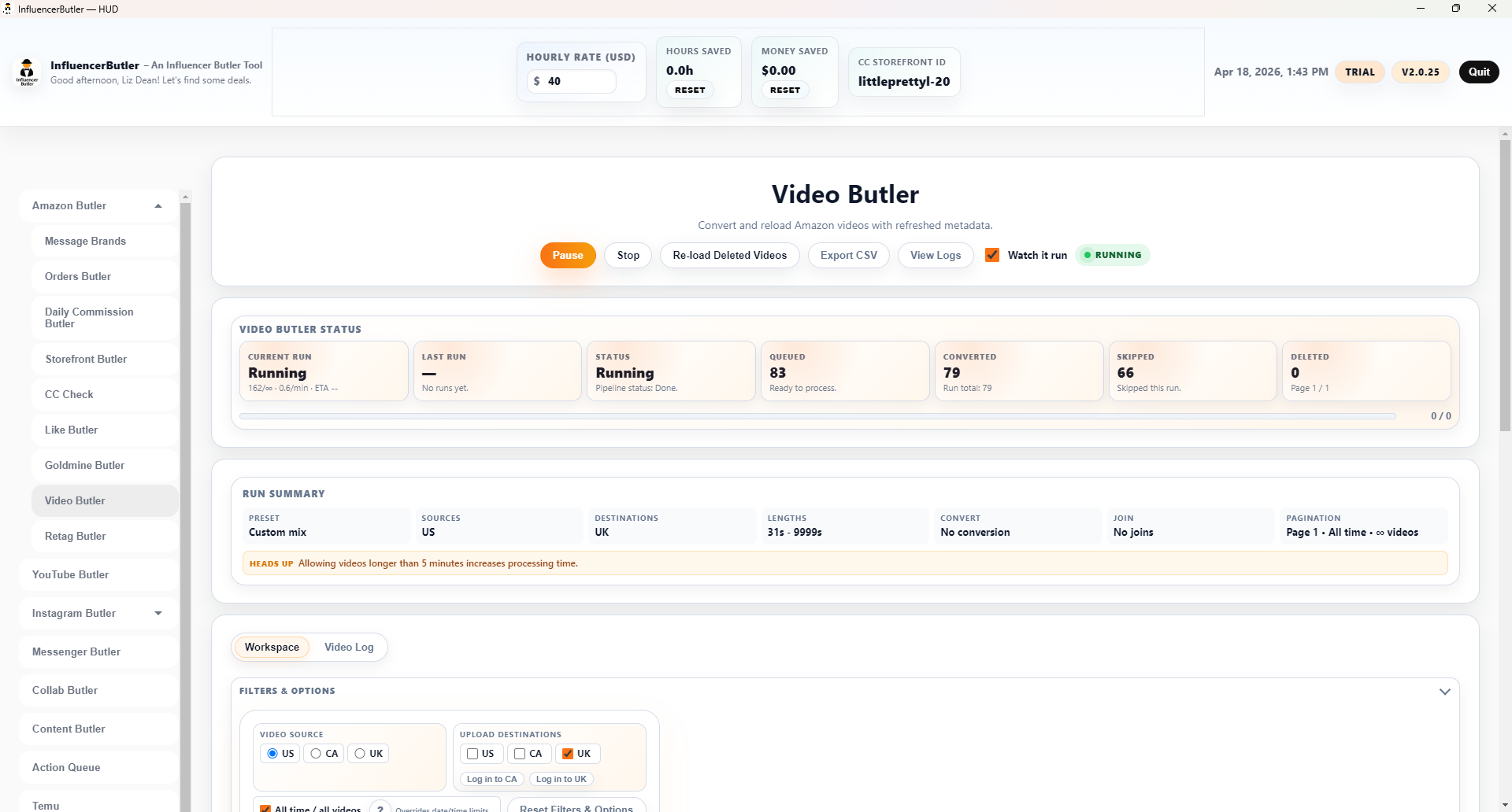 Same clip in horizontal and vertical aspect ratios